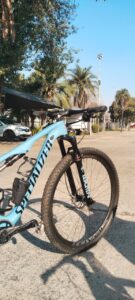 CNC Robot working on carbon fiber bike frame of National Climb Champ Andrew Feather